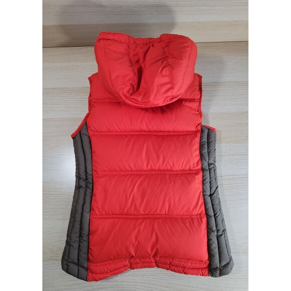 Duck Down Puffer Vest I. Spiewak & Sons Hooded Size XS Red Brown Full Zip Vtg - Picture 8 of 10